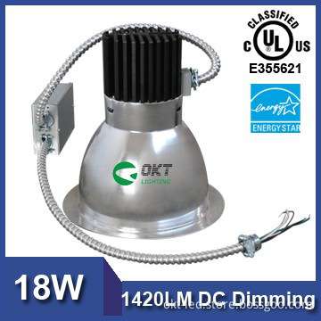 fire rated junction box 18W AC100-277V DC dimming American downlight